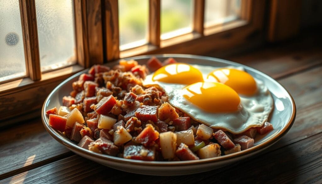 corned beef hash and eggs