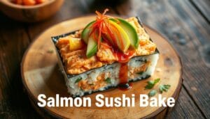 salmon sushi bake