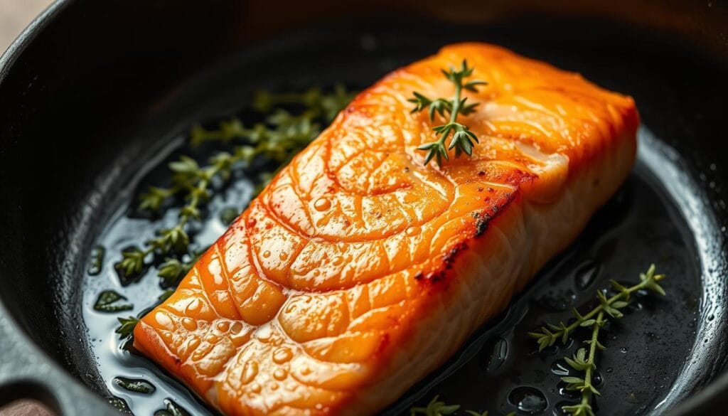Crispy Salmon Skin in Cast Iron Skillet Crispy Salmon Skin in Cast Iron Skillet
