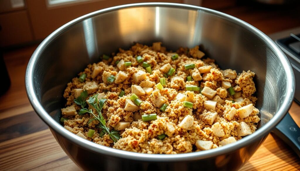 Mixing Chicken Dressing Recipe Mixing Chicken Dressing Recipe