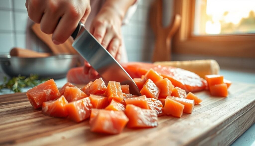 Salmon Bites Preparation Salmon Bites Preparation