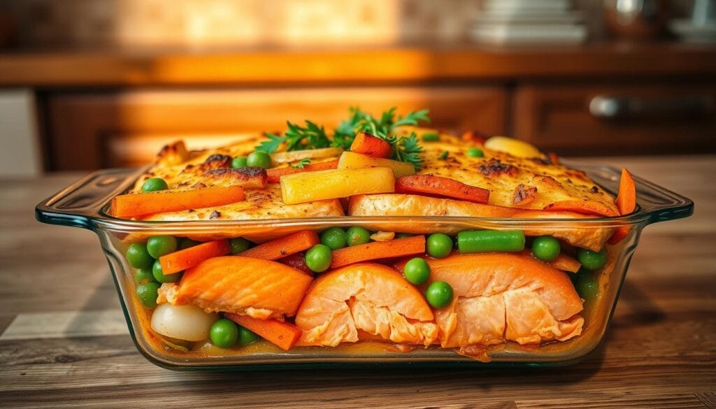 Salmon Potato Casserole Vegetable Layers