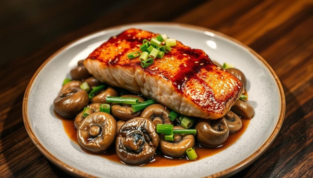 Soy Butter Salmon with Mushrooms Soy Butter Salmon with Mushrooms