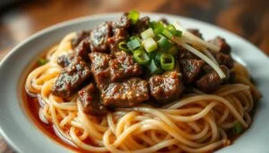 beef and rice noodles