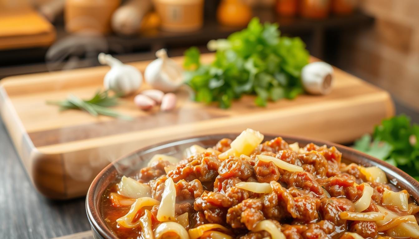 cabbage and hamburger meat