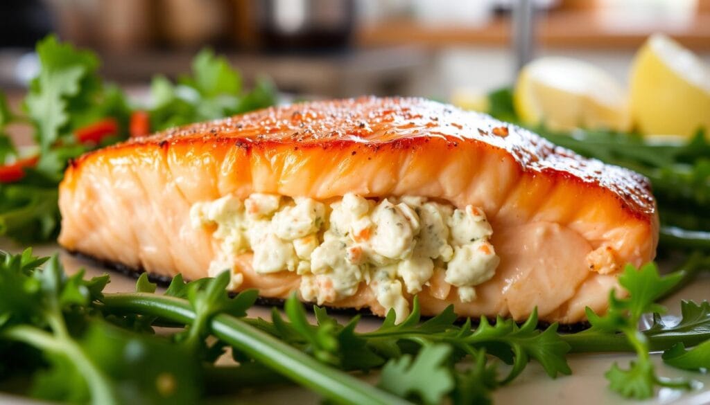 crab stuffed salmon