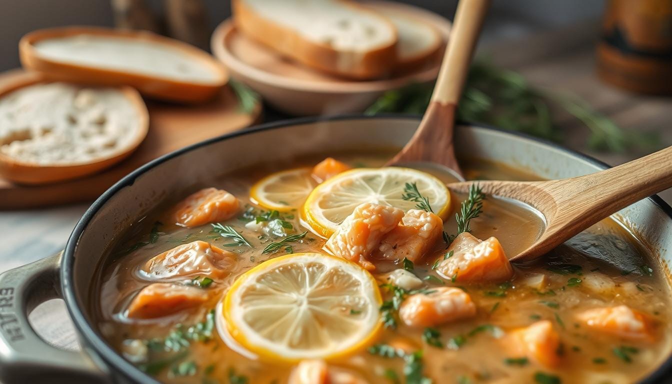 salmon fish soup