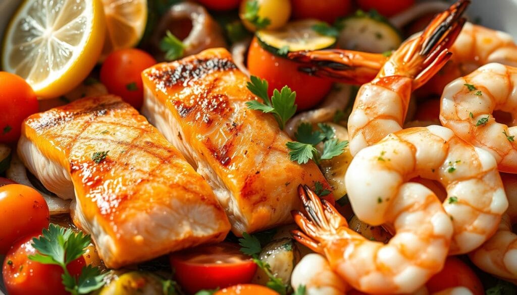 Mediterranean salmon shrimp recipe