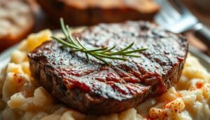 steak and potatoes